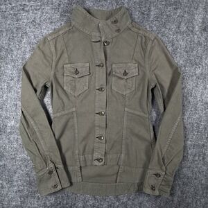 Rag & Bone Chamberlain Utility Jacket Womens S Green Denim Military Fatigue